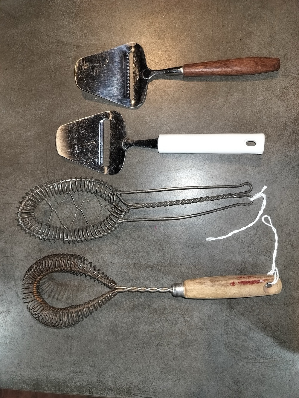 Vintage Kitchen Lot 4 Whisks Cheese Slicer Japan